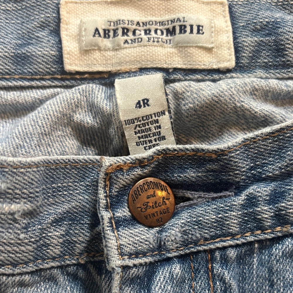 Abercrombie & Fitch Light Blue Distressed Flare Jeans - Picture 2 of 8